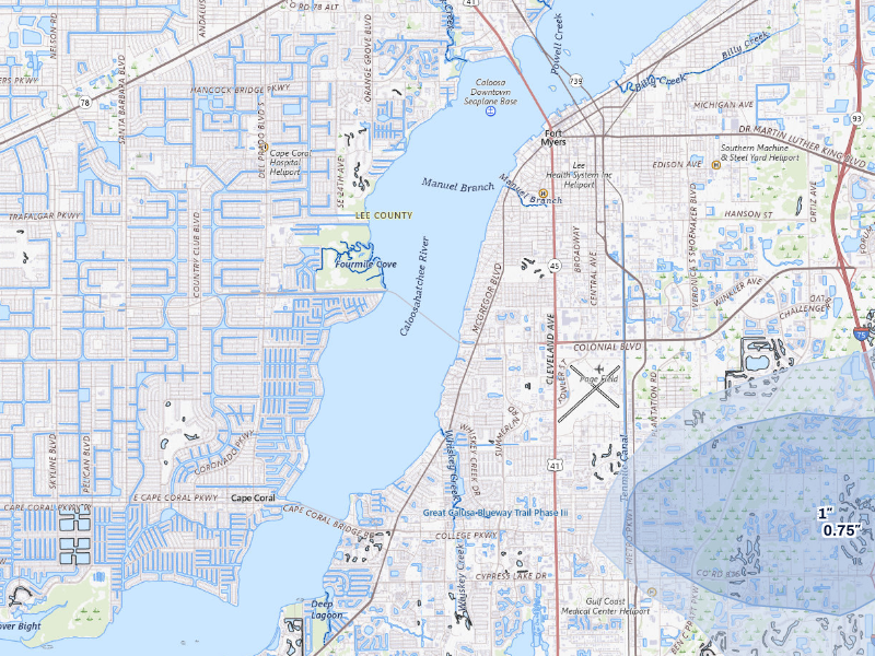NEXRAD radar-signature map of the hail storm over Fort Myers, FL on Sep 10, 2026