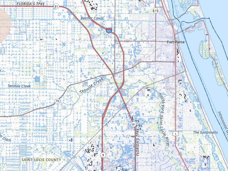 Radar-estimated hail-size map of the storm over Fort Pierce, FL on Jun 20, 2026