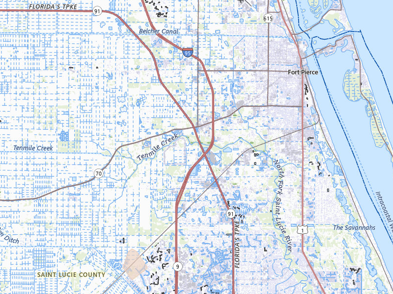 Radar-estimated hail-size map of the storm over Fort Pierce, FL on Jul 13, 2026