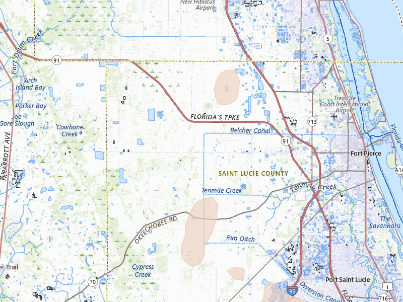 Radar-estimated hail-size map of the storm over Fort Pierce, FL on Aug 19, 2026