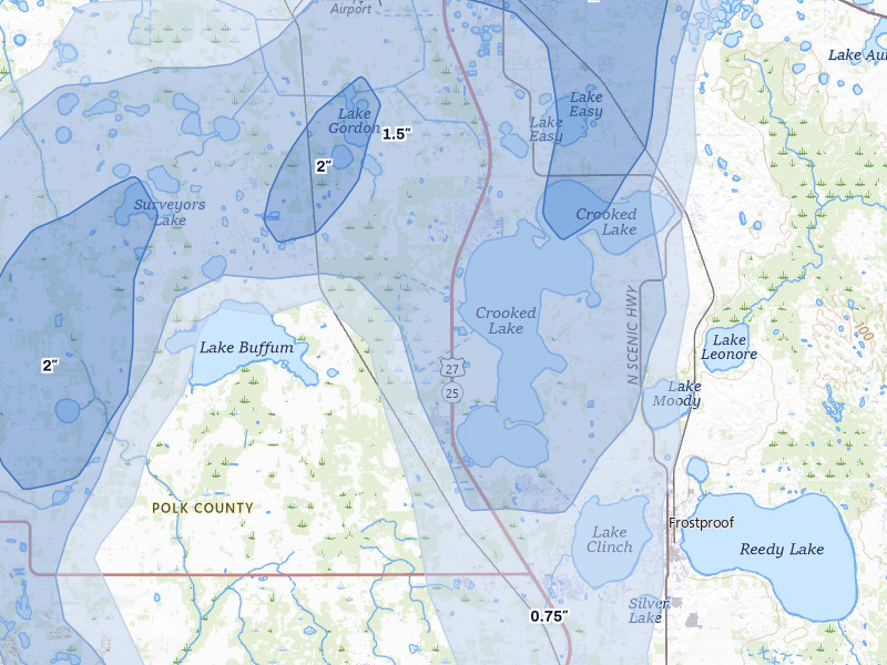 NEXRAD radar-signature map of the hail storm over Frostproof, FL on Mar 15, 2026