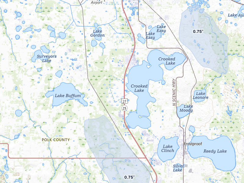 NEXRAD radar-signature map of the hail storm over Frostproof, FL on Jul 26, 2026