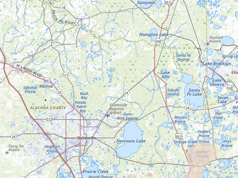 Radar-estimated hail-size map of the storm over Gainesville, FL on Jul 17, 2026