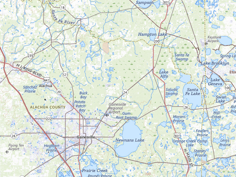 Radar-estimated hail-size map of the storm over Gainesville, FL on Jul 27, 2026