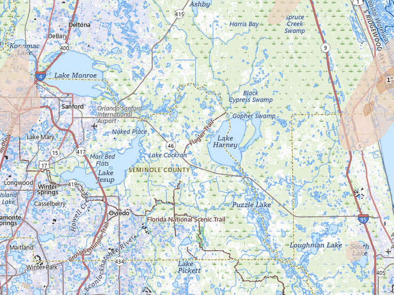 Radar-estimated hail-size map of the storm over Geneva, FL on Mar 15, 2026