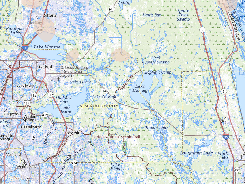 Radar-estimated hail-size map of the storm over Geneva, FL on Jul 8, 2026