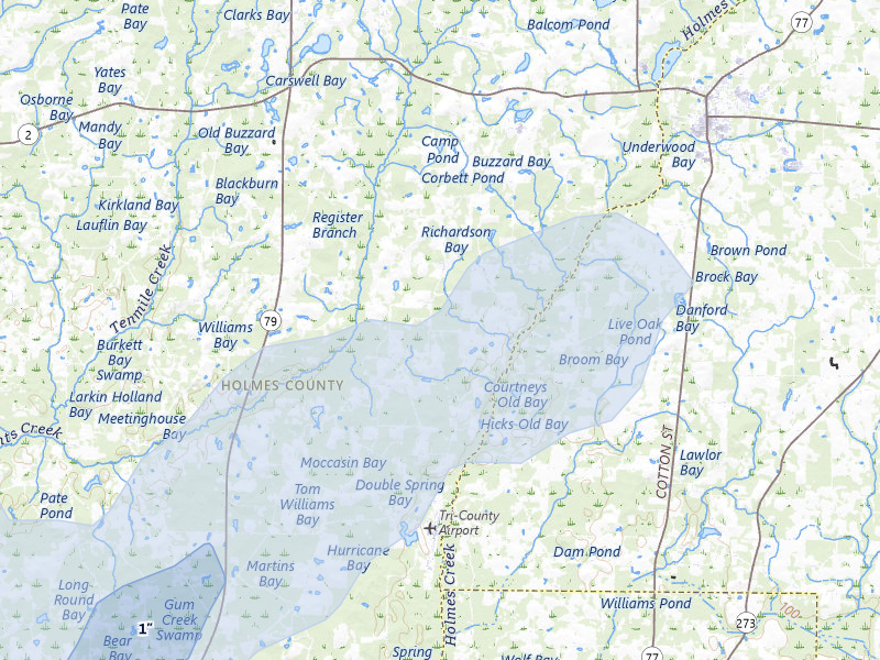 NEXRAD radar-signature map of the hail storm over Graceville, FL on Mar 16, 2026