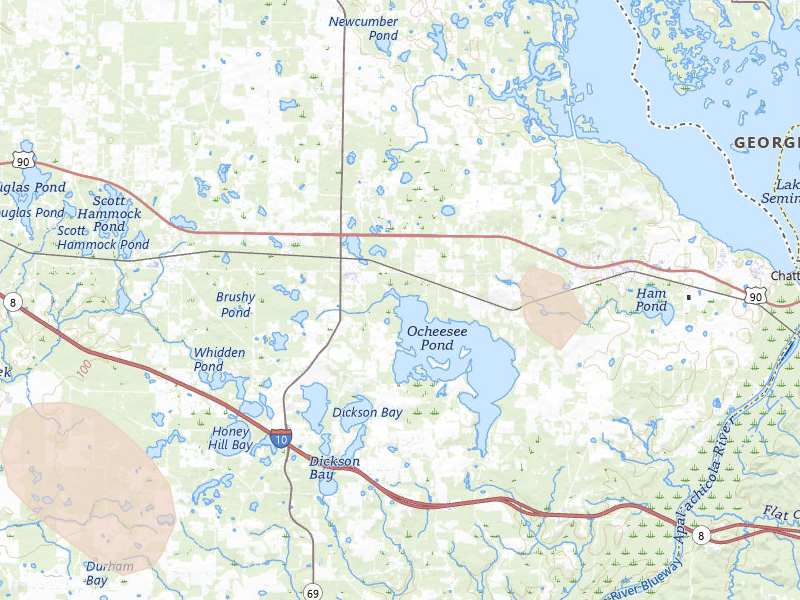 Radar-estimated hail-size map of the storm over Grand Ridge, FL on Aug 18, 2026