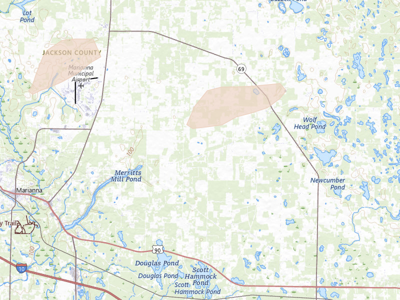 Radar-estimated hail-size map of the storm over Greenwood, FL on May 8, 2026