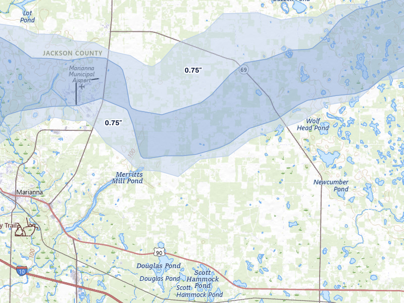 NEXRAD radar-signature map of the hail storm over Greenwood, FL on May 8, 2026