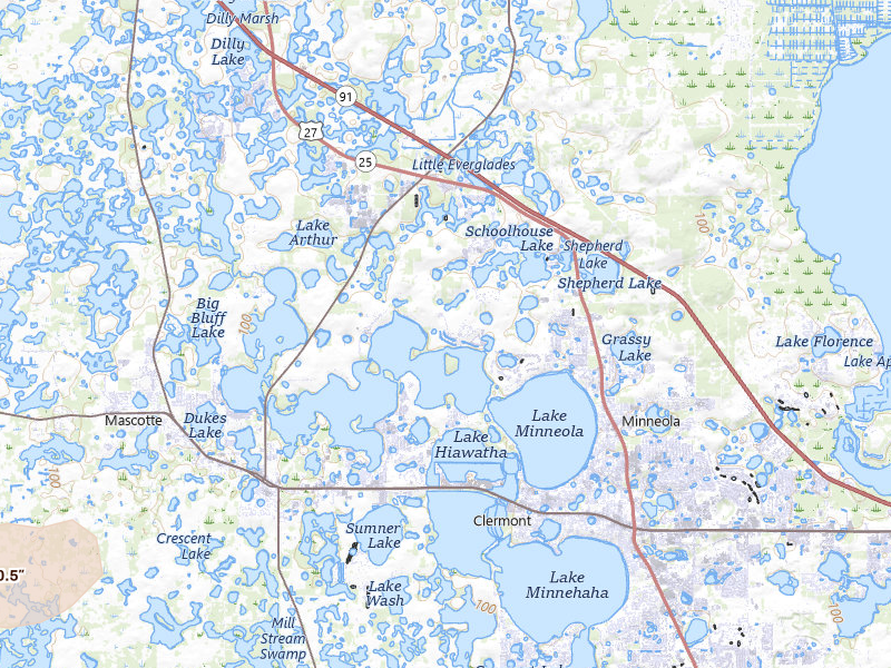 Radar-estimated hail-size map of the storm over Groveland, FL on Jun 22, 2026