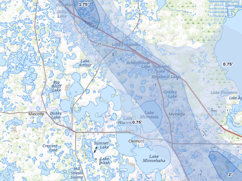 NEXRAD radar-signature map of the hail storm over Groveland, FL on Jun 29, 2026