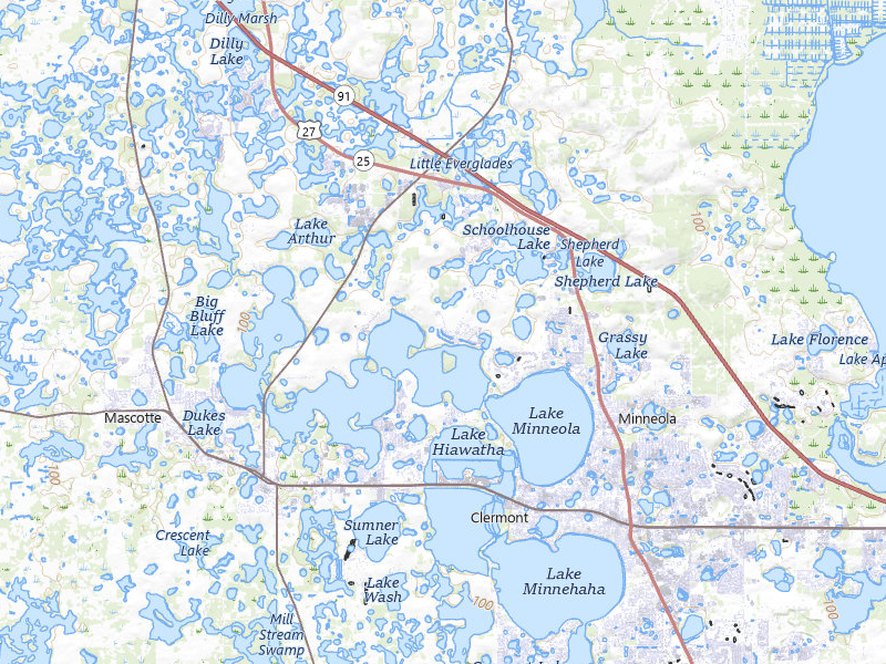 Radar-estimated hail-size map of the storm over Groveland, FL on Jul 8, 2026
