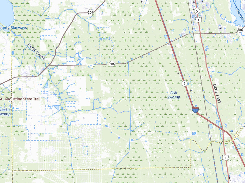 Radar-estimated hail-size map of the storm over Hastings, FL on Jul 31, 2026