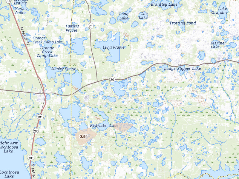 Radar-estimated hail-size map of the storm over Hawthorne, FL