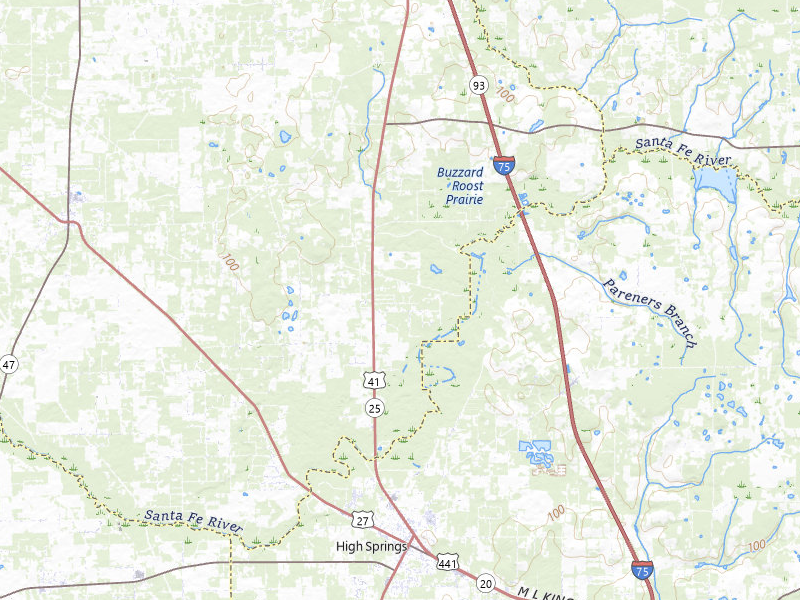 Radar-estimated hail-size map of the storm over High Springs, FL on Jul 27, 2026