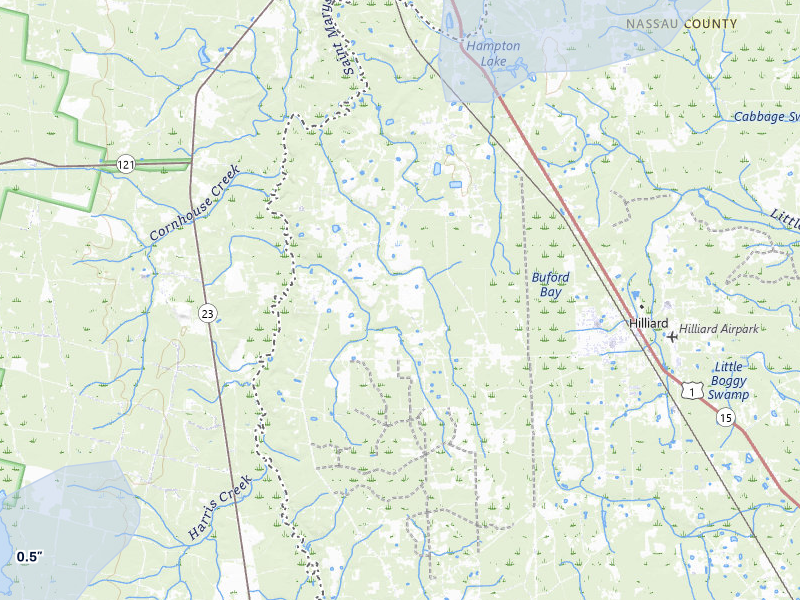 NEXRAD radar-signature map of the hail storm over Hilliard, FL on Aug 6, 2026