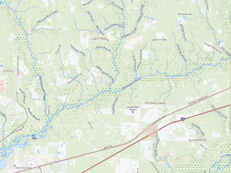 Radar-estimated hail-size map of the storm over Holt, FL
