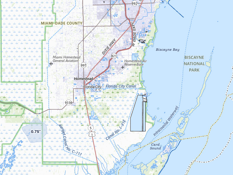 NEXRAD radar-signature map of the hail storm over Homestead, FL on Jul 26, 2026