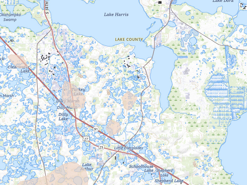 Radar-estimated hail-size map of the storm over Howey In The Hills, FL on May 23, 2026