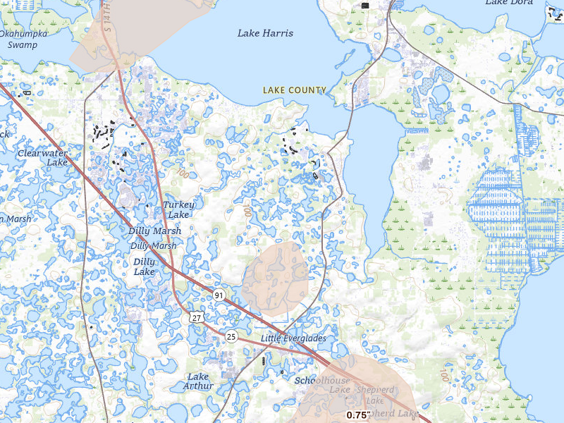 Radar-estimated hail-size map of the storm over Howey In The Hills, FL on Jun 29, 2026