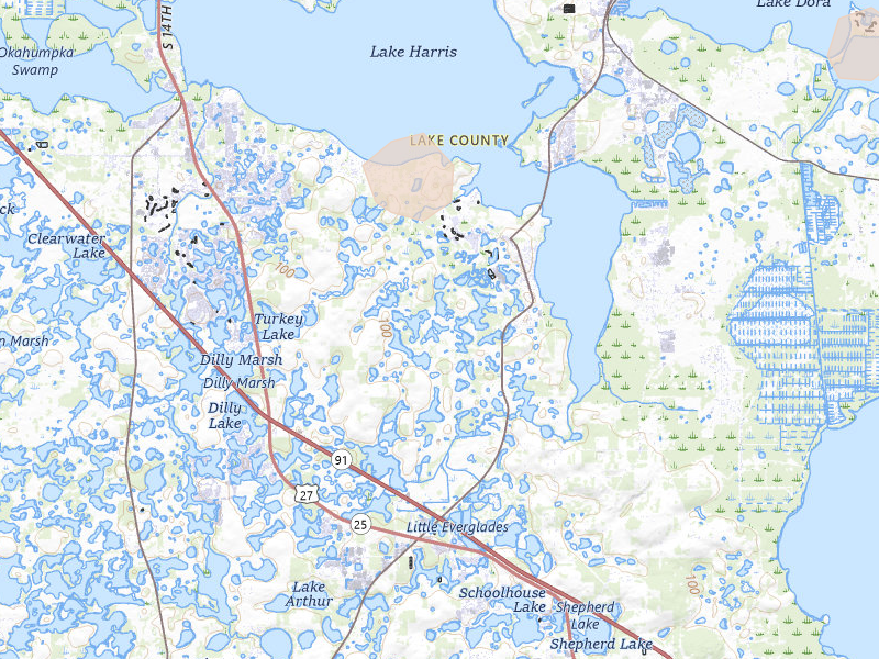 Radar-estimated hail-size map of the storm over Howey In The Hills, FL on Aug 20, 2026