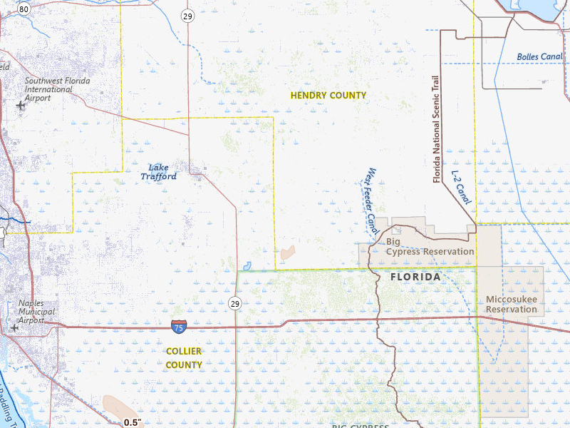 Radar-estimated hail-size map of the storm over Immokalee, FL