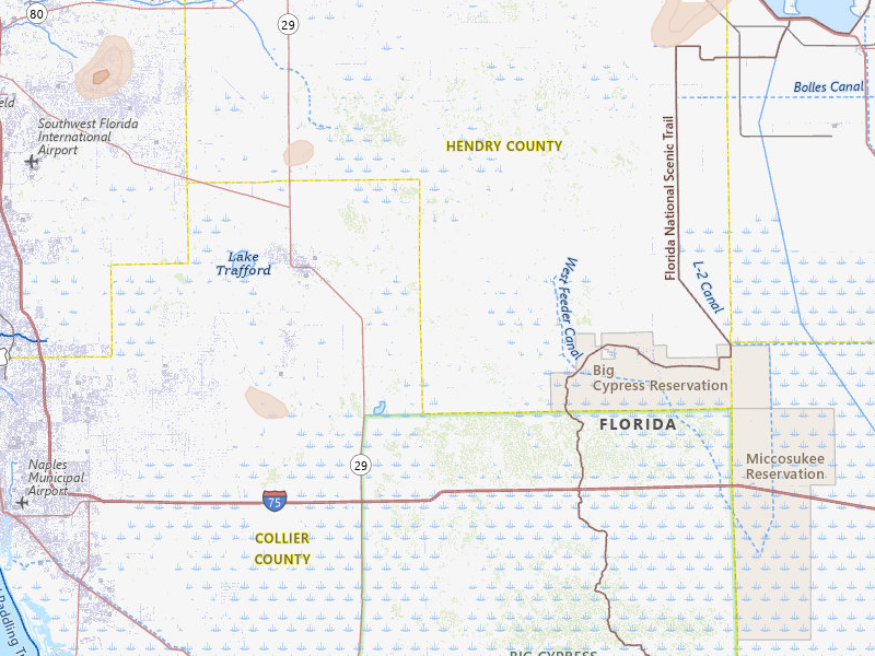 Radar-estimated hail-size map of the storm over Immokalee, FL on Jun 23, 2026