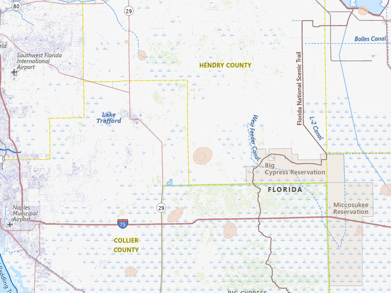 Radar-estimated hail-size map of the storm over Immokalee, FL on Jun 25, 2026