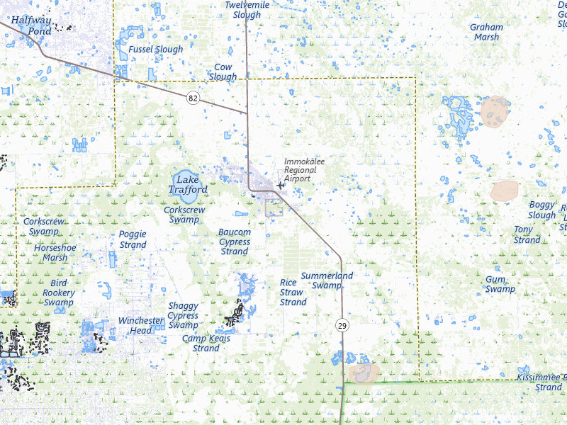 Radar-estimated hail-size map of the storm over Immokalee, FL on Jul 10, 2026