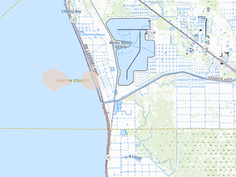 Radar-estimated hail-size map of the storm over Indiantown, FL on Jun 30, 2026