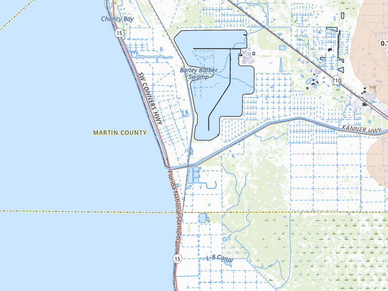 Radar-estimated hail-size map of the storm over Indiantown, FL on Jul 26, 2026