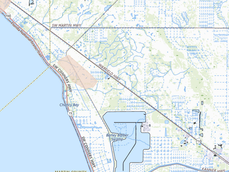 Radar-estimated hail-size map of the storm over Indiantown, FL on Aug 5, 2026