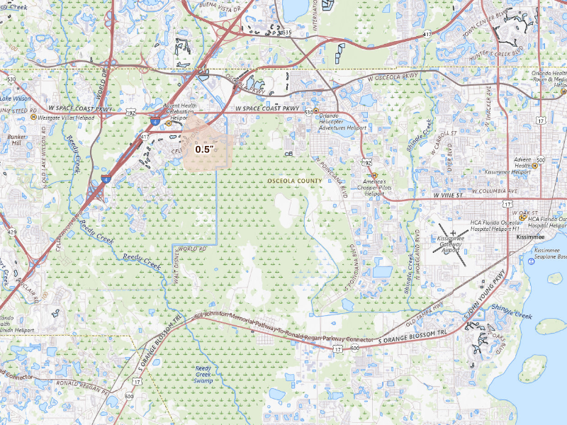 Radar-estimated hail-size map of the storm over Intercession City, FL