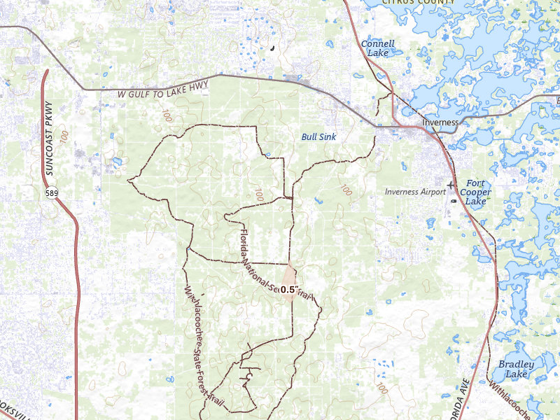 Radar-estimated hail-size map of the storm over Inverness, FL on Mar 5, 2026