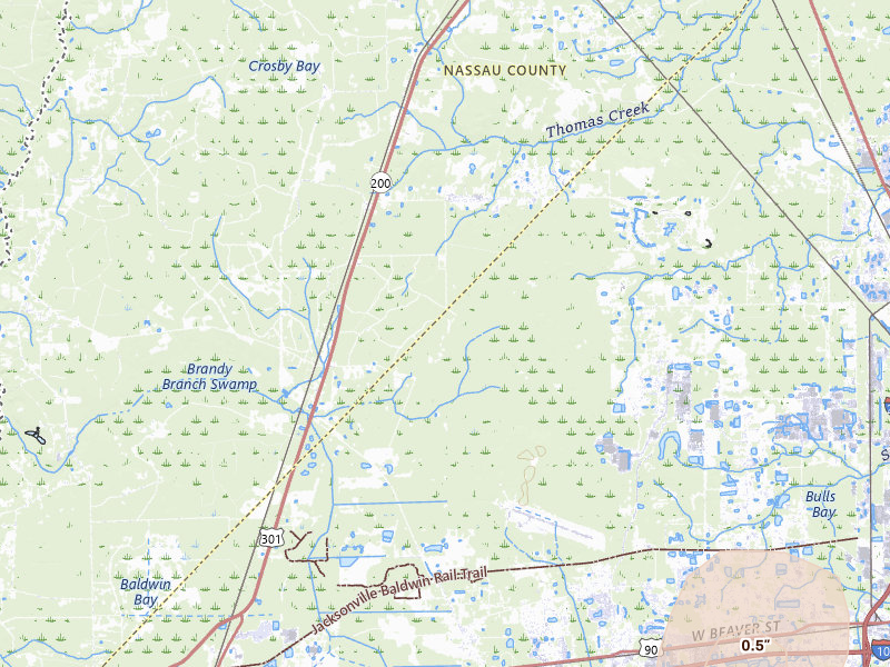 Radar-estimated hail-size map of the storm over Jacksonville, FL