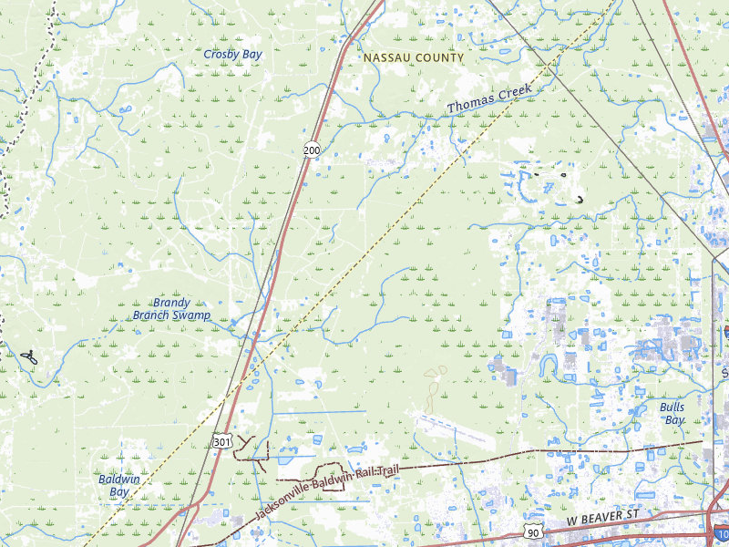 Radar-estimated hail-size map of the storm over Jacksonville, FL on Jun 19, 2026