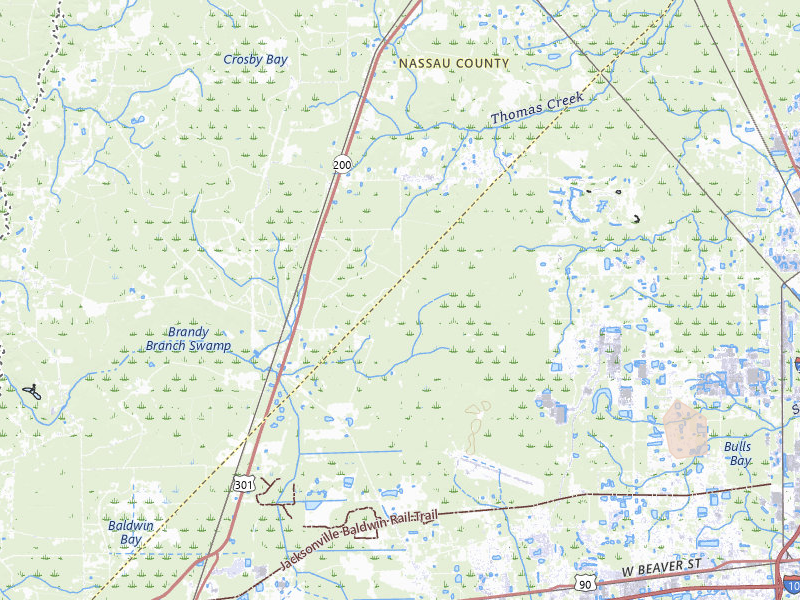 Radar-estimated hail-size map of the storm over Jacksonville, FL on Jul 25, 2026