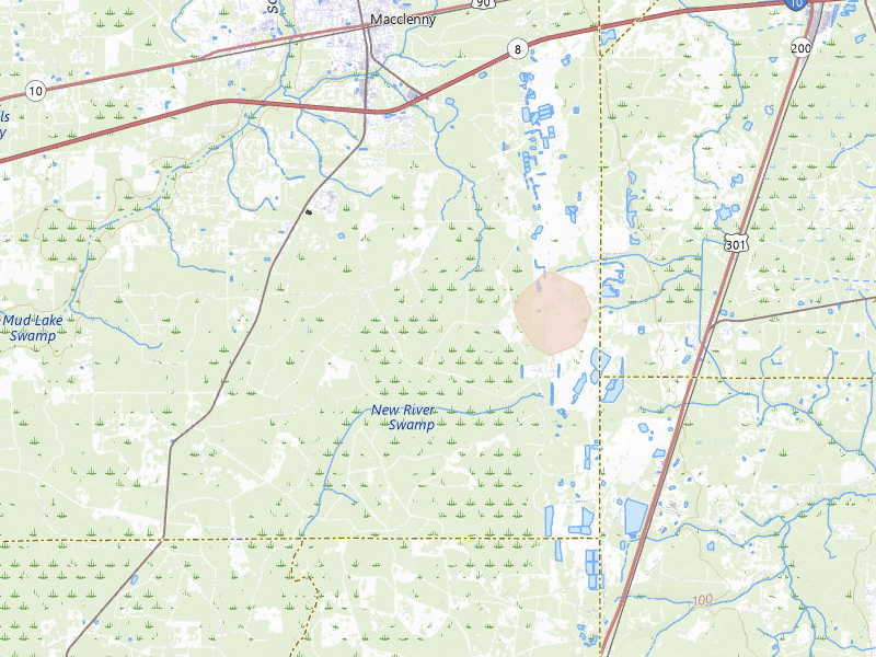 Radar-estimated hail-size map of the storm over Jacksonville, FL on Aug 5, 2026