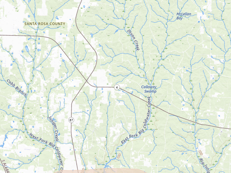 Radar-estimated hail-size map of the storm over Jay, FL on May 8, 2026