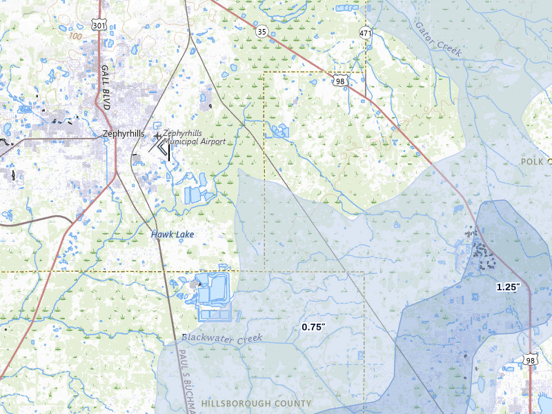 NEXRAD radar-signature map of the hail storm over Kathleen, FL on Jun 29, 2026