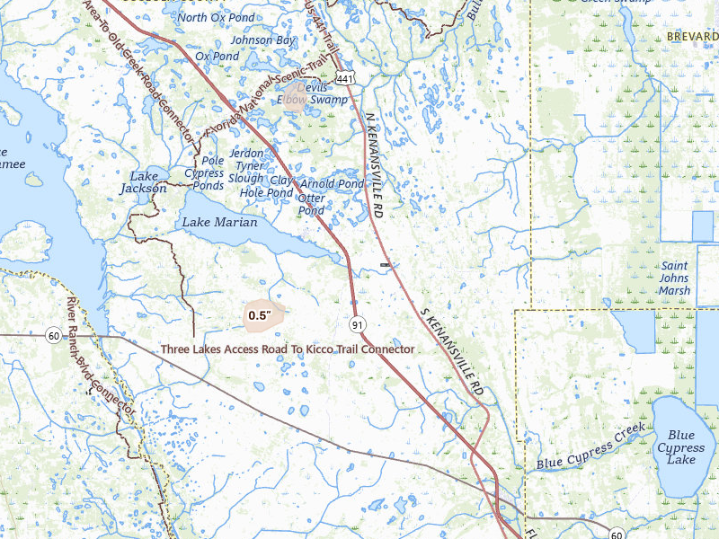 Radar-estimated hail-size map of the storm over Kenansville, FL on Jul 5, 2026