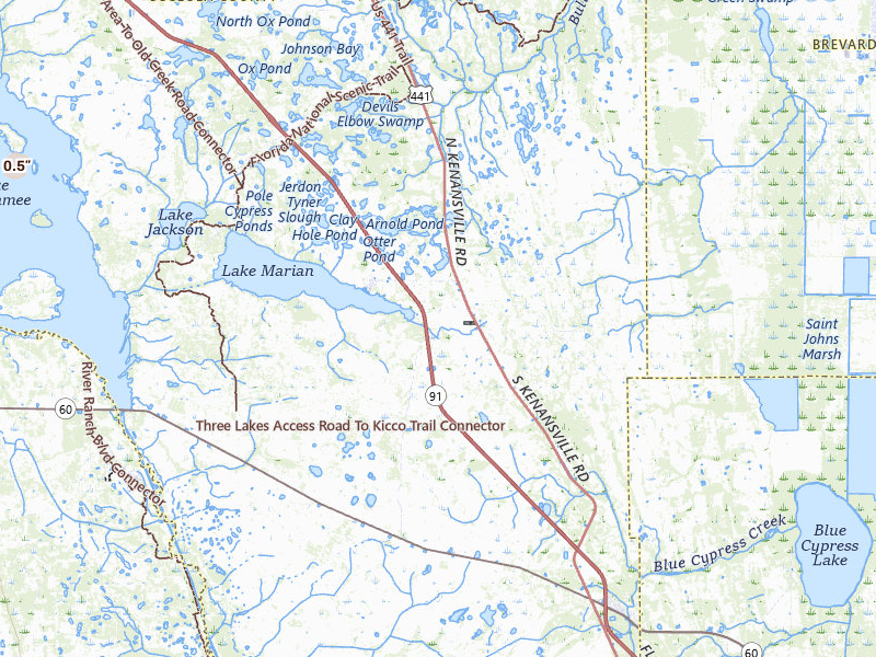 Radar-estimated hail-size map of the storm over Kenansville, FL on Jul 16, 2026