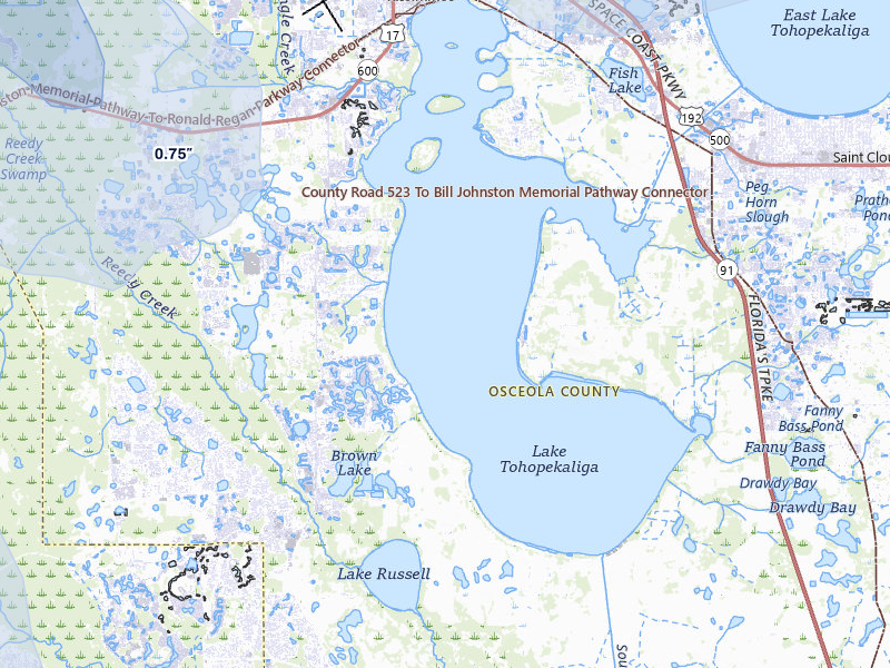 NEXRAD radar-signature map of the hail storm over Kissimmee, FL on Jun 27, 2026