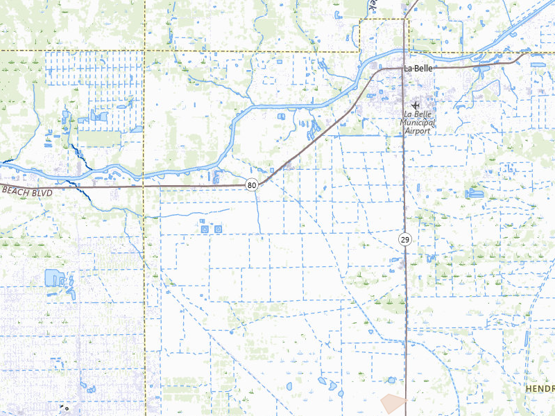 Radar-estimated hail-size map of the storm over Labelle, FL on Jun 25, 2026