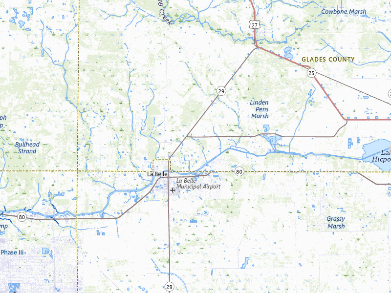 Radar-estimated hail-size map of the storm over Labelle, FL on Jun 27, 2026
