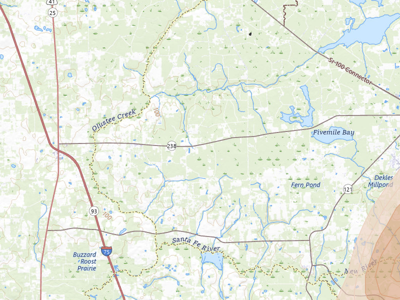 Radar-estimated hail-size map of the storm over Lake Butler, FL on May 23, 2026