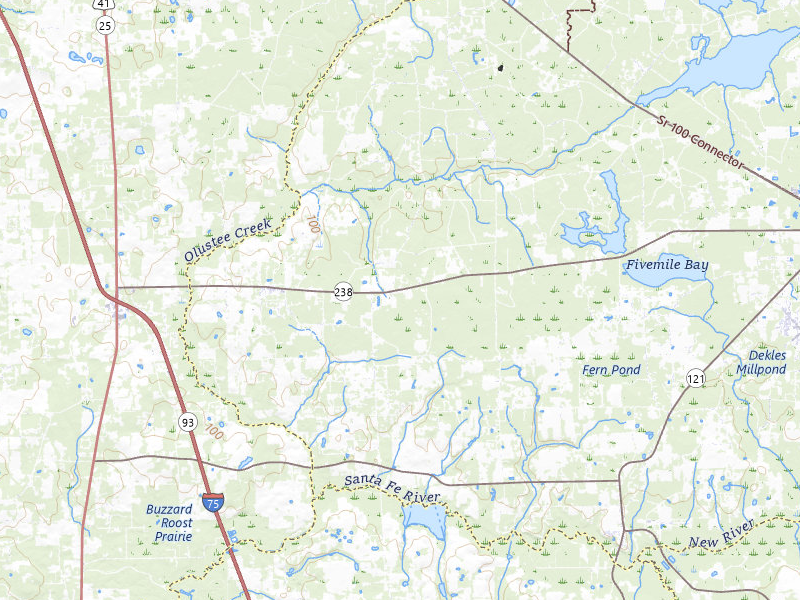Radar-estimated hail-size map of the storm over Lake Butler, FL on Jul 30, 2026