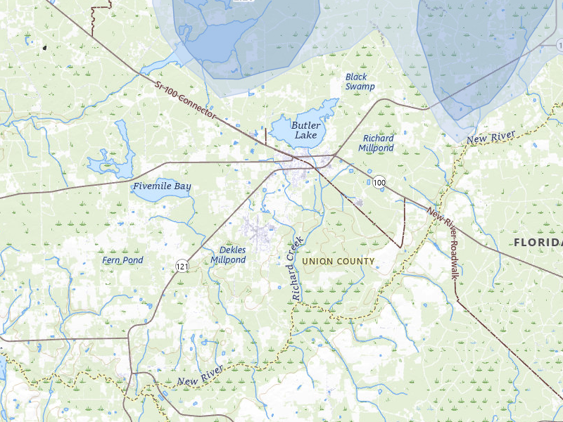 NEXRAD radar-signature map of the hail storm over Lake Butler, FL on Aug 19, 2026