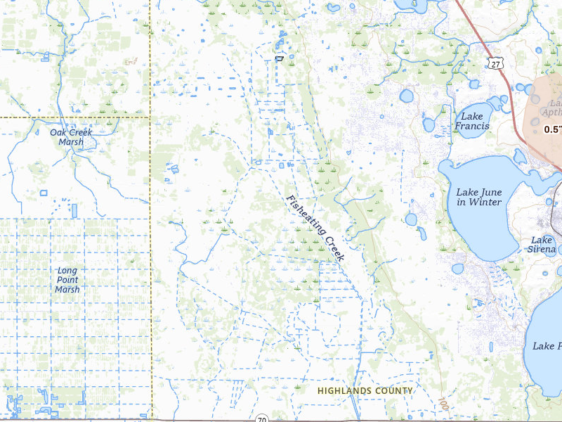 Radar-estimated hail-size map of the storm over Lake Placid, FL on Mar 15, 2026